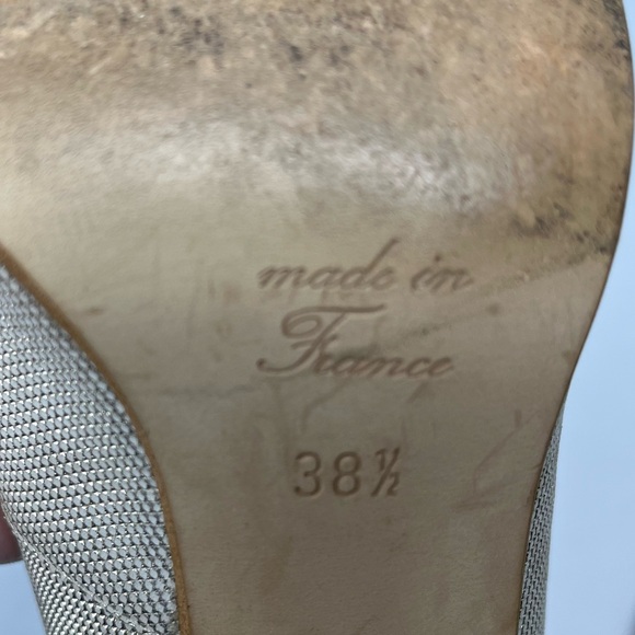 France Mode champagne Metallic Leather pumps with strap EU38.5 - Picture 10 of 13